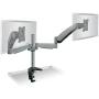 Mount-It! Dual Arm Monitor Mount | Dual Monitor Arm Stand | Two Full Motion Articulating Adjustable Gas Spring | Fits 22 23 24 27 Inch VESA Compatible Computer Screens | C-Clamp Desk Mount