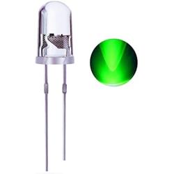Waycreat 100PCS 5mm Green LED Diodes Lights, Clear