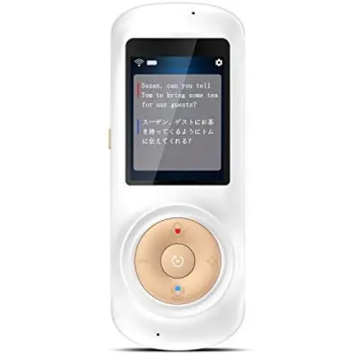Smart Language Translator Device with WiFi or Hotspot 2.4 Inch Touch Screen Support 70 Languages Two Way Voice Translation for Travelling Learning Business Shopping(White)