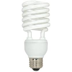 Satco S6275 23-Watt Medium Base T2 Mini Spiral, 4100K, 120V, Equivalent to 100-Watt Incandescent Lamp for Enclosed Fixtures, 3-Pack