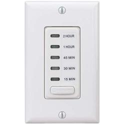 Intermatic EI235W 15/30/45/60/120 Minute SPST 1800-Watt Electronic in-Wall Countdown Timer, White