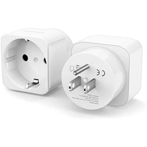 Europe to US Plug Adapter，Pack of 2 American Outlet Plug Adapter EU to US Adapter Travel Plug Adapter Europe to USA Travel Plug Converter