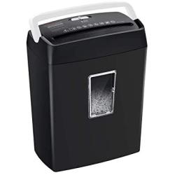 Bonsaii 6-Sheet Cross-Cut Paper Shredder, Shredders for Small Office & Home Use,4-Minute Continuous Running Time, 3.4 Gallons Wastebasket, Grey(C204-C)