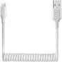 ONE PIX Coiled iPhone Cable for Car (3 ft) (White-2PC)