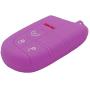 LemSa 2Pcs 4 Buttons Silicone Key Fob Cover Case Remote Keyless Protector Bag Holder Compatible with Dodge Durango Journey Dart Challenger Jeep Renegade Fiat M3N-40821302 / M3M-40821302, Black Purple