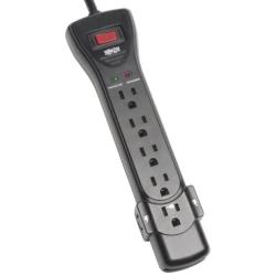 Tripp Lite SUPER7B 7 Outlet Surge Protector Power Strip, 7ft Cord, Right Angle Plug, 2160 Joules, Black, & Dollar 75,000 Insurance