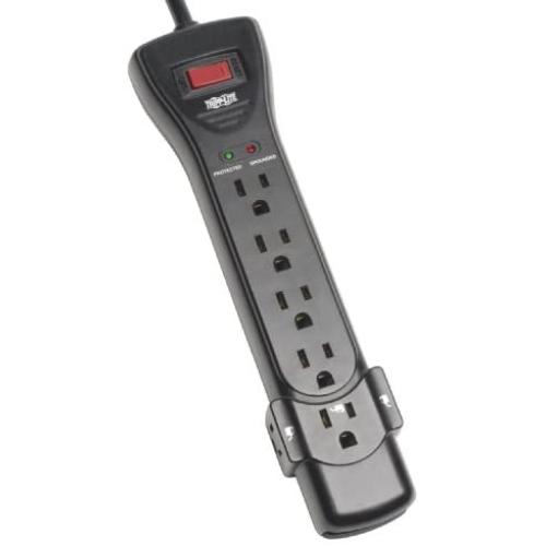 Tripp Lite SUPER7B 7 Outlet Surge Protector Power Strip, 7ft Cord, Right Angle Plug, 2160 Joules, Black, & Dollar 75,000 Insurance