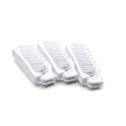 Antrader Folding Hair Brush, Plastic Straight Travel Size Pocket Comb Massage Hairdressing Tools, White 3 Pack