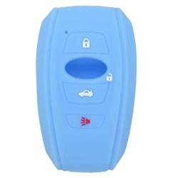 SEGADEN Silicone Cover Protector Case Holder Skin Jacket Compatible with SUBARU 4 Button Smart Remote Key Fob CV4255 Light Blue