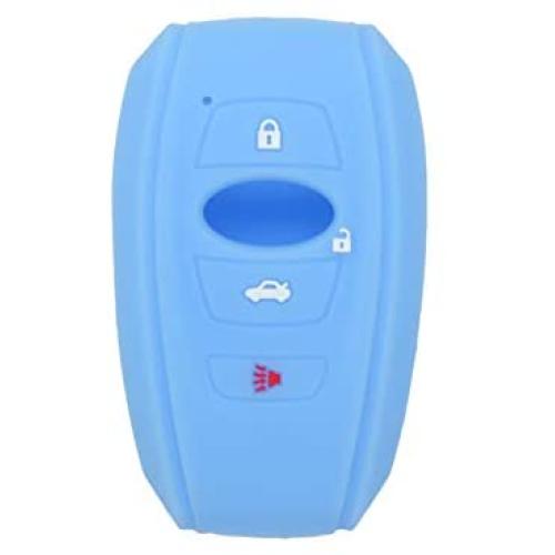 SEGADEN Silicone Cover Protector Case Holder Skin Jacket Compatible with SUBARU 4 Button Smart Remote Key Fob CV4255 Light Blue