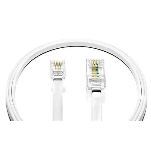 (2 Pack) 3 Feet RJ11 6P4C to RJ45 8P8C Interconnect Telephone Cable (36 Inches, White) (2 Pack) 3 Feet RJ11 6P4C to RJ45 8P8C Interconnect Telephone Cable (36 Inches, White)