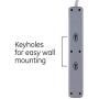 GE, White, Pro 4 Outlet Power Strip Surge Protector, 3 Extension Cord with Flat Plug, 560 Joules, 2.1A USB Charging Ports, Wall Mount Keyholes, 41385, 3 Ft