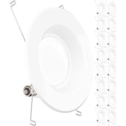 Sunco Lighting 16 Pack 5/6 Inch LED Recessed Downlight, Smooth Trim, Dimmable, 13W=75W, 965 LM, 3000K Warm White, Damp Rated, Simple Retrofit Installation - UL
