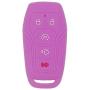 LemSa 2Pcs 5 Buttons Soft Silicone Key Fob Cover Case Remote Keyless Protector Bag Holder Compatible with Ford F-150 F-450 Fusion Explorer Lincoln Fusion MKZ Mustang MKC, Black/Purple
