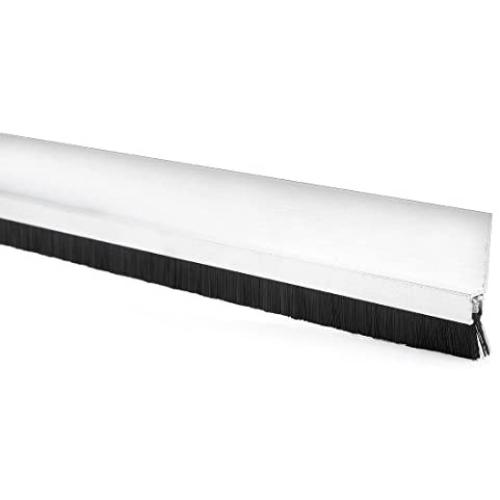 uxcell Door Bottom Sweep H-Shape Aluminum Alloy Base with 0.4-inch Black Nylon Brush 39-inch x 1.5-inch