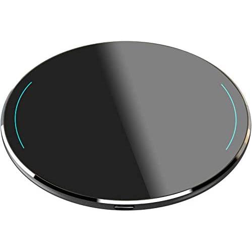 TOZO W1 Wireless Charger Thin Aviation Aluminum Computer Numerical Control Technology Fast Charging Pad Black (NO AC Adapter)