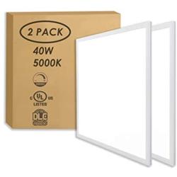 LED FANTASY 2x2 FT Edge Lit LED Panel Dimmable 0-10V, 40W (140W Equivalent), 5000K Daylight White,DLC & UL 2 Pack
