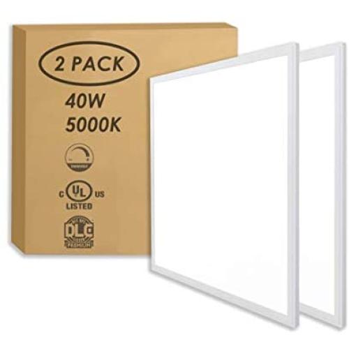 LED FANTASY 2x2 FT Edge Lit LED Panel Dimmable 0-10V, 40W (140W Equivalent), 5000K Daylight White,DLC & UL 2 Pack