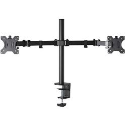 Gladiator Joe Heavy Duty Dual/Two Desktop Monitor Mount/arm VESA Compatible | Fully Adjustable articulating arm | Supports Heavy Monitors | 13 to 32 inch | 17.6 lb Each arm | Black Steel