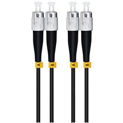 Jeirdus 5M FC to FC FC-FC Outdoor Armored Duplex 9/125 SM Fiber Optic Cable Jumper Optical Patch Cord 5Meters 16ft Singlemode