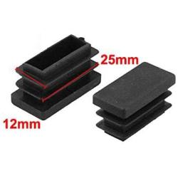 Antrader Furniture Foot Table Chair Legs Blanking End Plastic Rectangle Tube Inserts Threaded End Blanking Caps Protector Black Set of 50 (25 x 12mm)