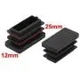 Antrader Furniture Foot Table Chair Legs Blanking End Plastic Rectangle Tube Inserts Threaded End Blanking Caps Protector Black Set of 50 (25 x 12mm)