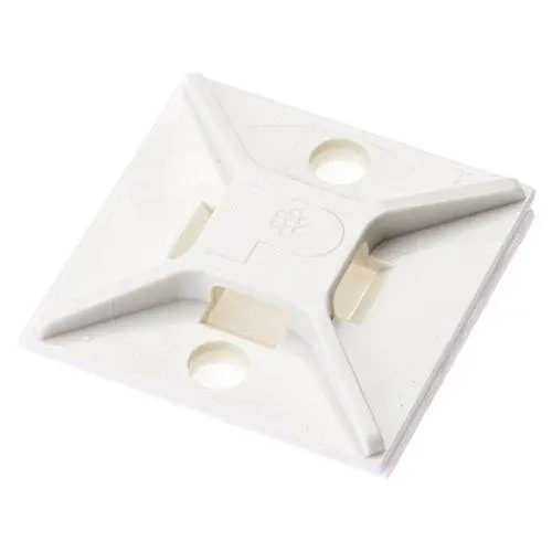 Panduit ABM2S-A-D Cable Tie Mount, Adhesive Backed, 4-Way, ABS, White (500-Pack)