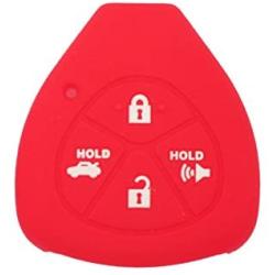 SEGADEN Silicone Cover Protector Case Holder Skin Jacket Compatible with TOYOTA 4 Button Remote Key Fob CV2416 Red