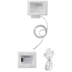 DataComm Electronics 50-6623-WH-KIT Flat Panel TV Cable Organizer Kit with Power Solution