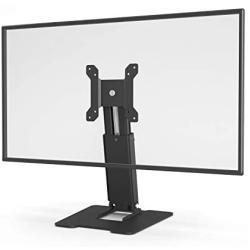 Wearson Folding Monitor Stand - Height Adjustable Vesa Monitor Stand, Tilt, Rotation Free Standing Low Profile Desk Mount for Single Monitor up to 28 inch Screens Upgrade WS-03T
