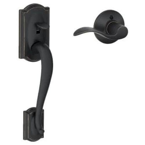 Camelot Front Entry Handle Accent Right-Handed Interior Lever (Aged Bronze) FE285 CAM 716 ACC RH