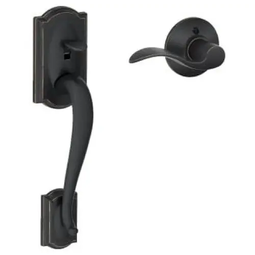 Camelot Front Entry Handle Accent Right-Handed Interior Lever (Aged Bronze) FE285 CAM 716 ACC RH