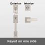Kwikset Tavaris Single Cylinder Handleset w/Vedani Lever featuring SmartKey in Satin Nickel