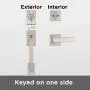 Kwikset Tavaris Single Cylinder Handleset w/Vedani Lever featuring SmartKey in Satin Nickel