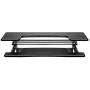 Halter Stand Up Desk Converter for Laptop, Dual Monitor and Laptop Riser Adjustable Standing Desk w/Cable Management & Keyboard Tray (Black)