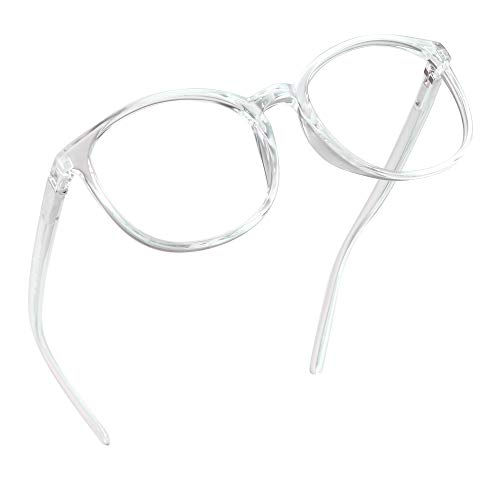 LifeArt Blue Light Blocking Glasses, Anti Eyestrain, Computer Reading Glasses with Spring Hinge, Gaming Glasses, TV Glasses for Women Men, Anti Glare (Transparent, No Magnification)