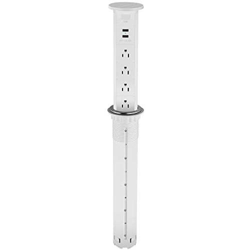 Pop Up Outlet for Countertop, Electric Pop Up Power Strip for Kitchen Counters, 2-3/8inch Grommet Outlet, Pop Up Power Center with 4 Outlet and 2 USB Ports.