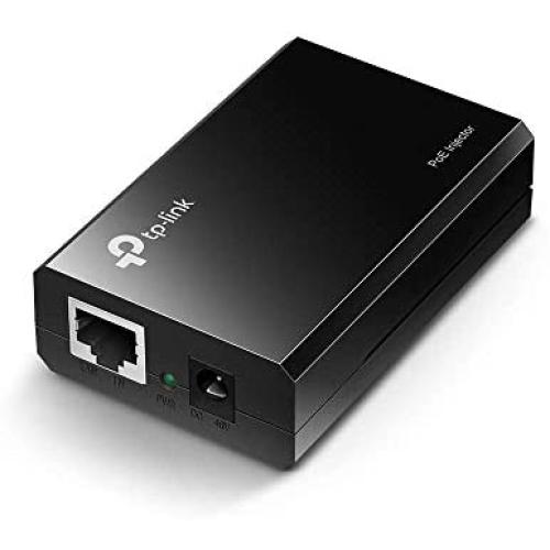 TP-LINK 802.3af Gigabit PoE Injector | Convert Non-PoE to PoE Adapter | Auto Detects the Required Power, up to 15.4W | Plug & Play | Distance Up to 100 meters (328 ft.) | Black (TL-PoE150S)