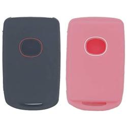 LemSa 2Pcs Silicone Keyless Entry Remote Smart Key Fob Cover Case Remote Protector Bag Holder Jacket for Mazda 3 CX-30 CX-5 Mazda 6 2019 2020 WAZSKE11D01, Black Pink