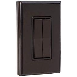 RunLessWire Click for Philips Hue Wireless Dimmer Light Switch, Smart Switch with Battery-Free Installation (Switch, Brown)