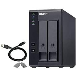 QNAP TR-002 2 Bay Hard Drive Enclosure Direct Attached Storage (DAS) with Hardware RAID USB 3.2 Gen 2 Type-C