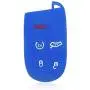 Auovo Smart Key Fob Cover Case Accessories for Chrysler 300 Grand Cherokee Renegade Compass for Dodge Charger Challenger Journey Durango 5 Buttons Keyless Entry Remote(Silicone, 2pcs)