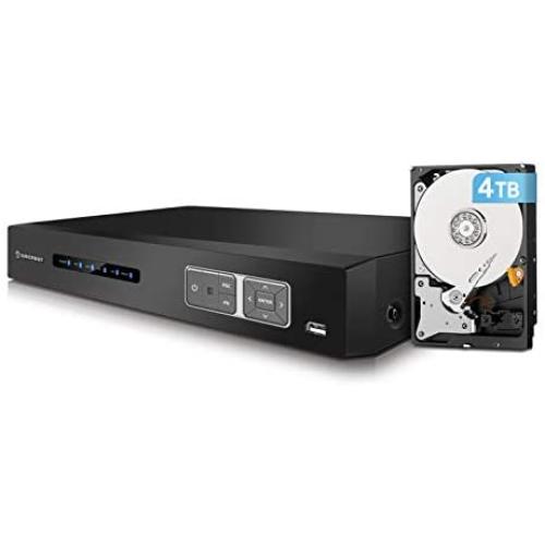 Amcrest 4K HD-Analog 16CH Video Security DVR Digital Recorder, UltraHD 16-Channel 4K (8MP), HD Analog, Pre-Installed 4TB Hard Drive, Cameras NOT Included, Security Camera System (AMDV8M16-4TB)