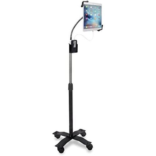 CTA Digital: Height-Adjustable Rotating Gooseneck Stand W/Attachable Locking Wheels for 7-13’’ Tablets/iPad 10.2-Inch (7th & 8th Gen.)/iPad Air 3/12.9-Inch iPad Pro/iPad Gen 6 & More