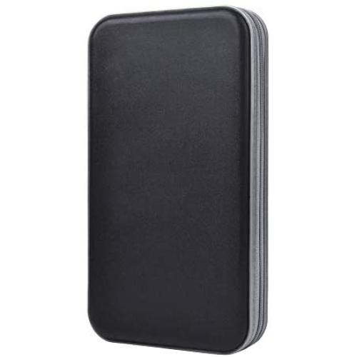 alavisxf xx CD Holder, 72 Capacity CD/DVD Case Holder Portable Wallet Storage Organizer Hard Plastic Protective Storage Holder for Car Travel(72 Capacity, Black 72)