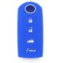 WFMJ 2Pcs Red Blue Silicone for Mazda 3 6 CX7 CX9 MX-5 Miata 4 Buttons Remote Smart Key Chain Cover Case Fob