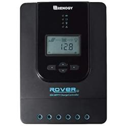 Renogy Rover 30 Amp 12V/24V DC Input MPPT Solar Charge Controller Auto Parameter Adjustable LCD Display Solar Panel Regulator fit for Gel Sealed Flooded and Lithium Battery