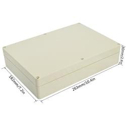 LeMotech Waterproof Dustproof IP65 ABS Plastic Junction Box Universal Electric Project Enclosure Pale Gray 10.4 x 7.2 x 2.4 inch (263 x 182 x 60 mm)