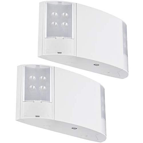 TORCHSTAR LED Emergency Exit Light, Two LED Adjustable Heads Emergency Lighting, Battery Backup, UL-Listed, 120V/277V Input, 2W, High Light Blackout Output for Hallways, Stairways, Pack of 2