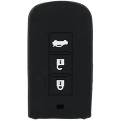 SEGADEN Silicone Cover Protector Case Holder Skin Jacket Compatible with MITSUBISHI Smart Remote Key Fob CV2520 Black